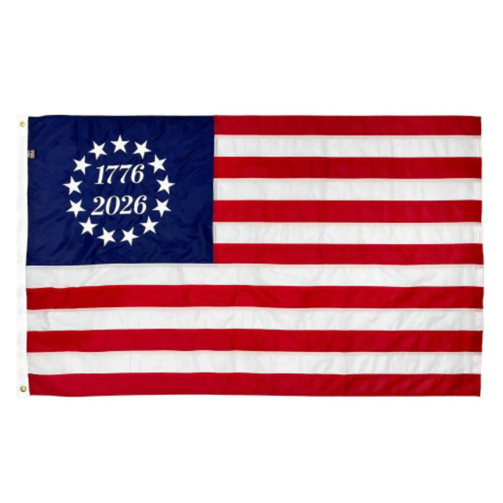 FEDERAL FLAGS 1776 to 2026 3 Ft by 5 Ft Fully Sewn and Embroidered Betsy Ross Flag