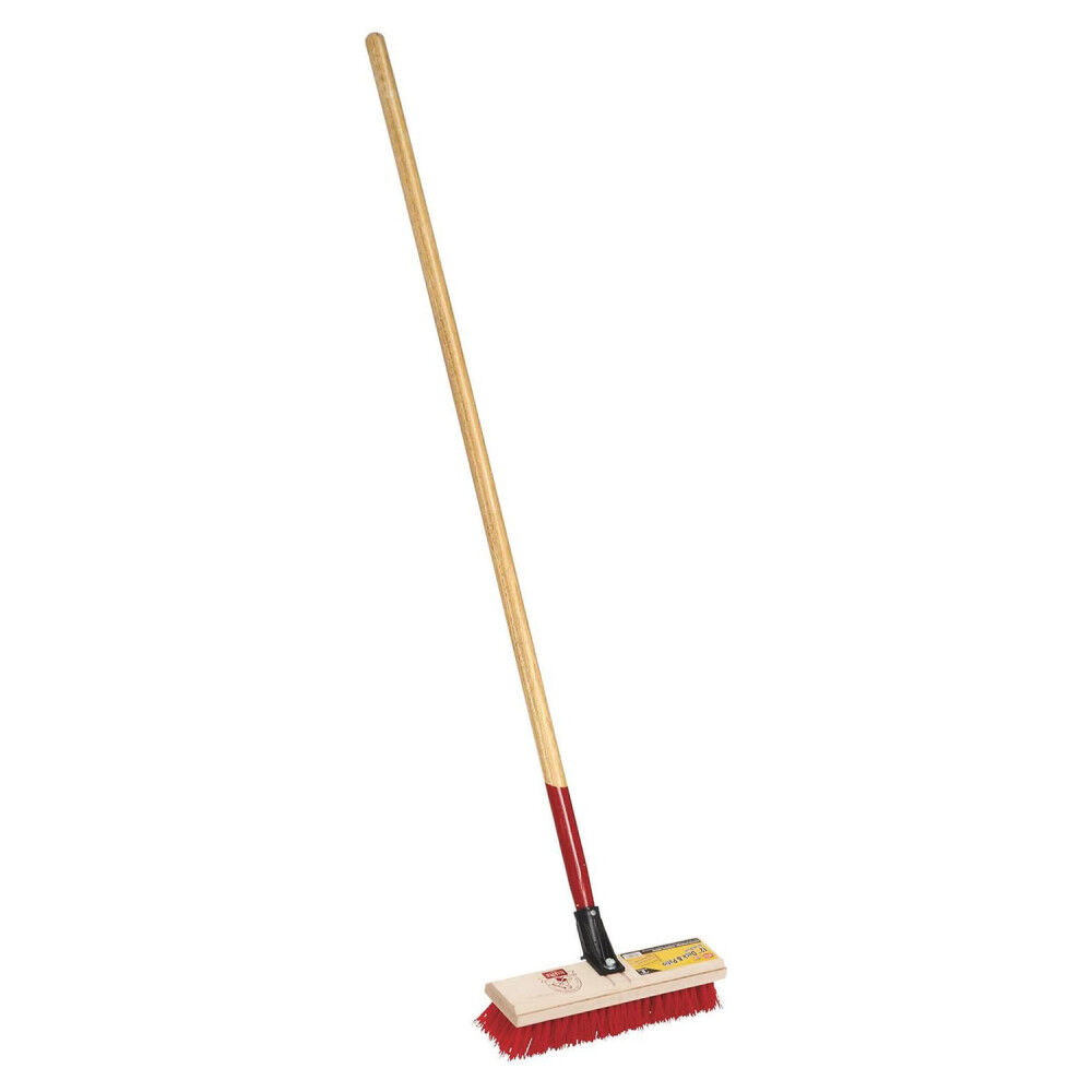 Harper 12 In. Synthetic Bristle Deck Scrub Brush with Handle for Wet Cleaning