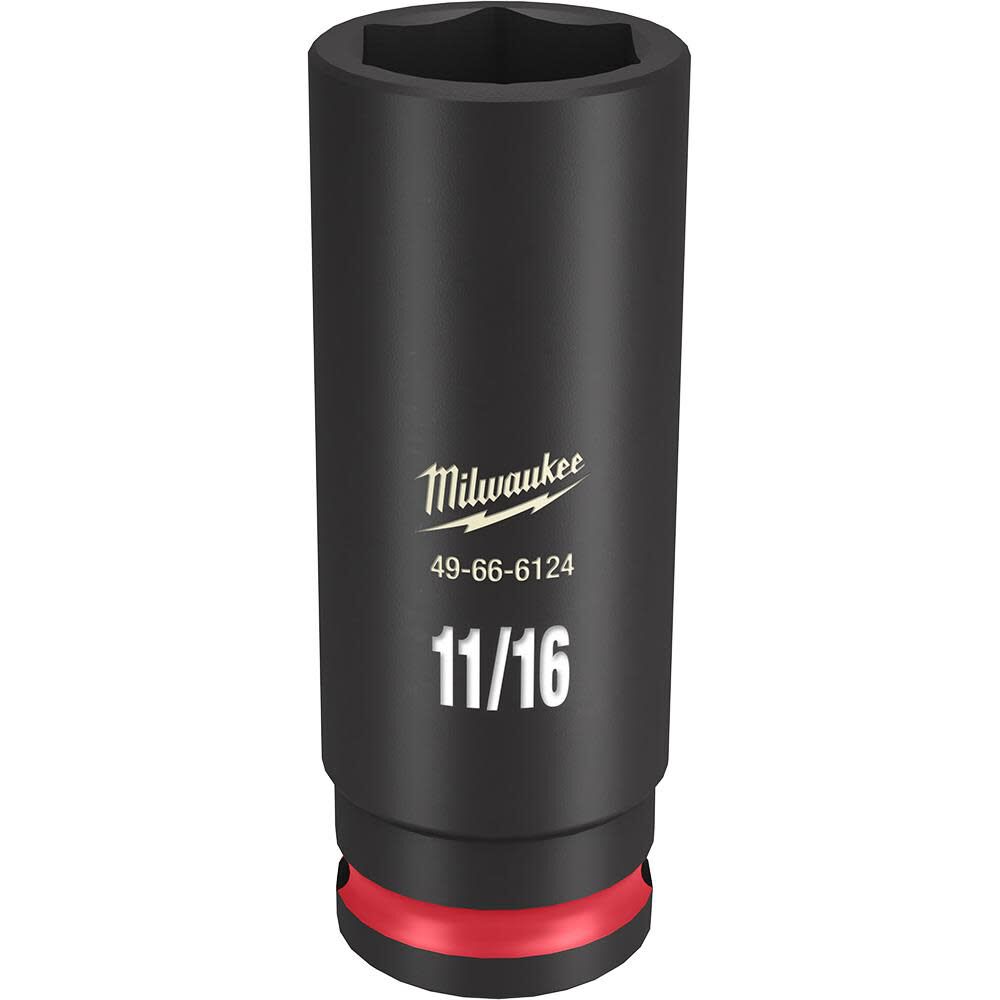 Milwaukee Impact Socket 3/8in Drive 11/16in Deep 6 Point