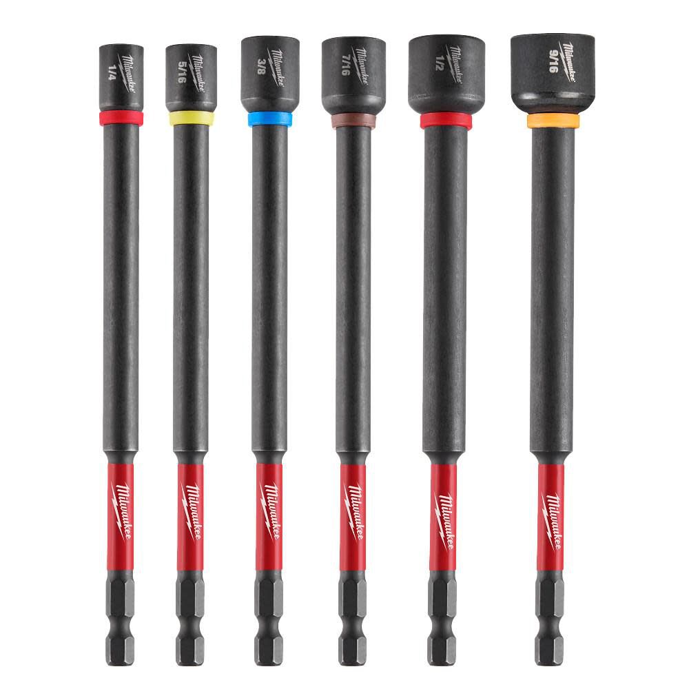 Milwaukee SHOCKWAVE Impact Duty 6 Inch Magnetic Nut Driver Set, 6 Piece