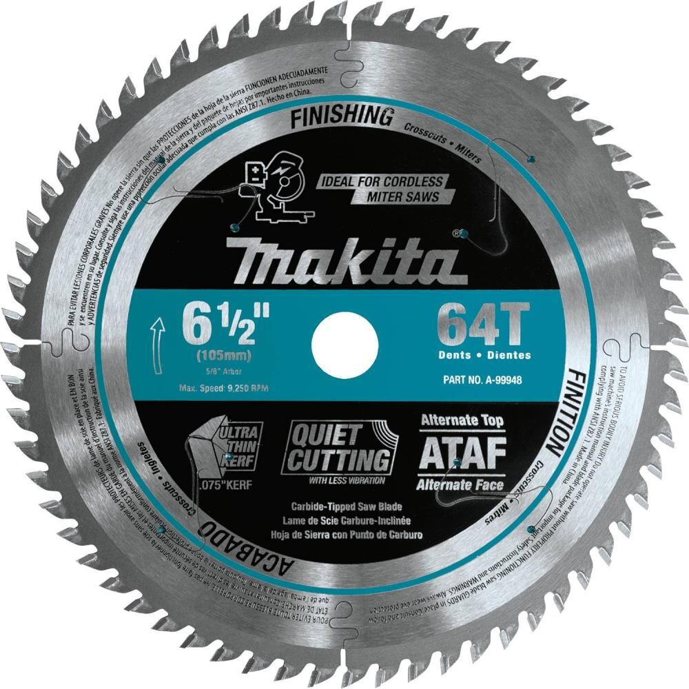 Makita 6-1/2 Inch 64T Carbide-Tipped Ultra-Thin Kerf Saw Blade