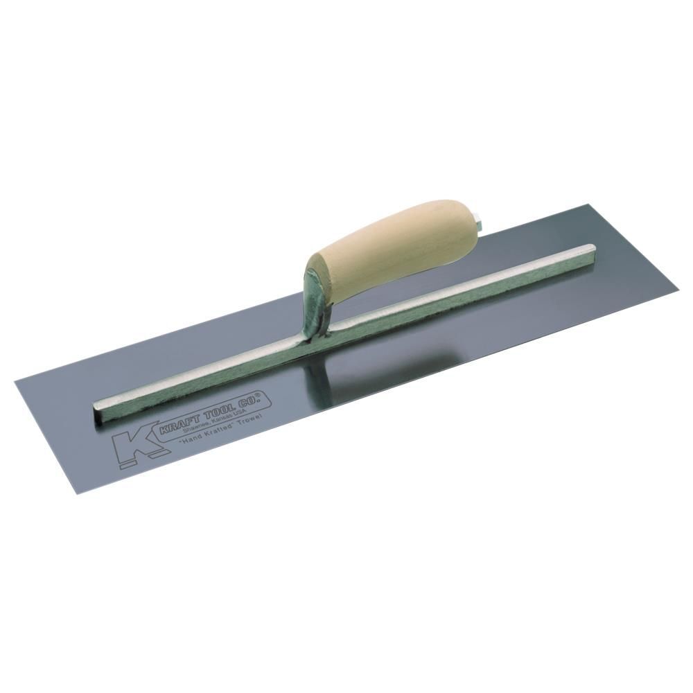 Kraft Tool Co 14 In. x 3 In. Blue Steel Cement Trowel with Wood Handle