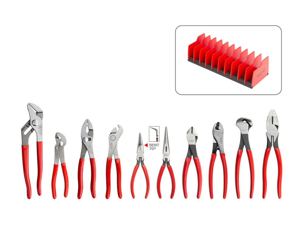 Tekton Gripping and Cutting Pliers Set with Rack (10-Piece)