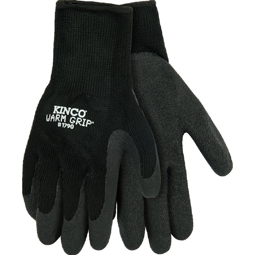 Kinco Black Acrylic Thermal Knit & Latex Palm Glove Medium