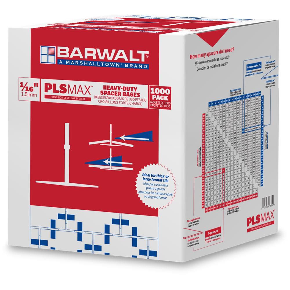 Marshalltown PLSMAX 1/16 Inch Spacer Base 1000 Pieces