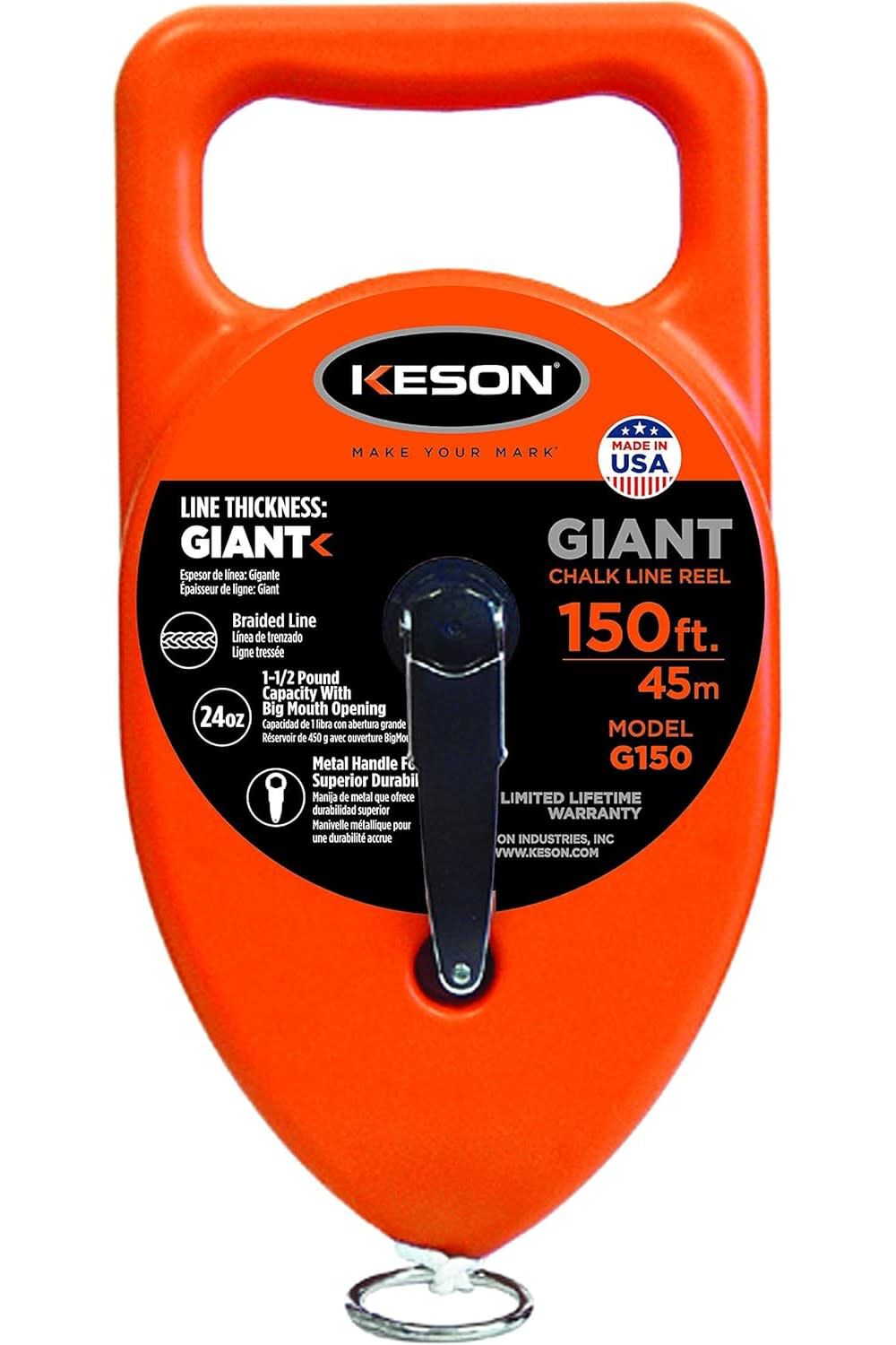 Keson 150 Ft. Length 24 Oz Capacity ABS Giant String Chalk Line Reel