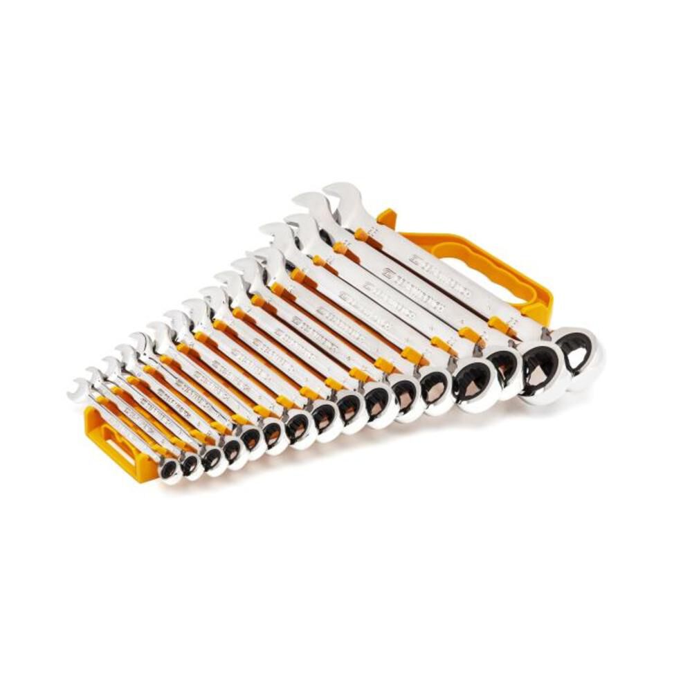 GEARWRENCH 16 Piece 72-Tooth 12 Point Reversible Ratcheting Combination Metric Wrench Set
