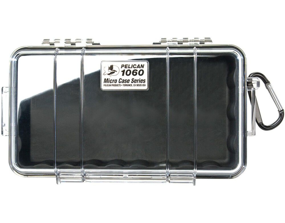 Pelican 1060 Polycarbonate 0.05 Cu-Ft. Micro Case, Black/Clear
