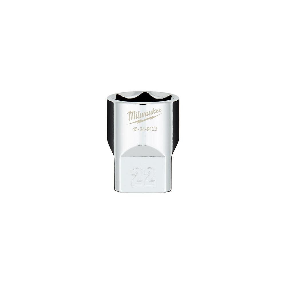 Milwaukee 1/2 in. Drive 22MM Metric 6-Point Socket with FOUR FLAT Sides