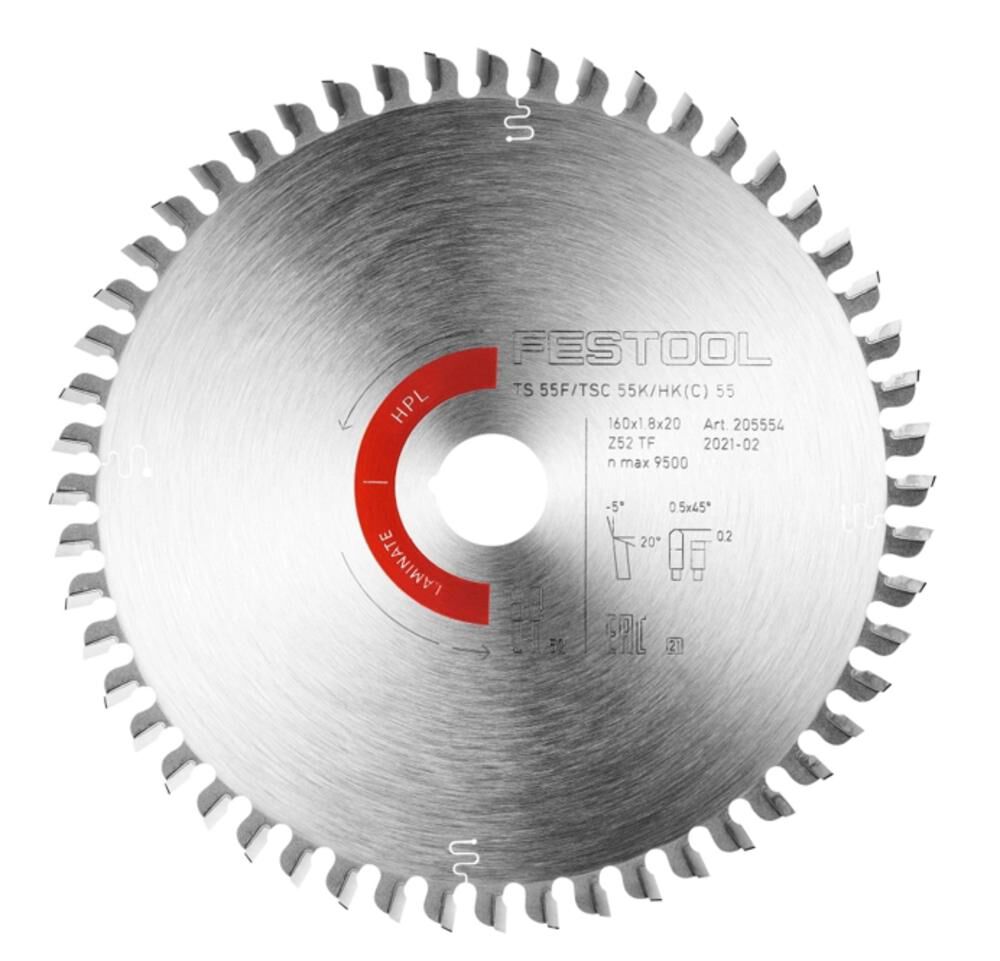 Festool Saw Blade Laminate 52 Tooth for TSC 55 K