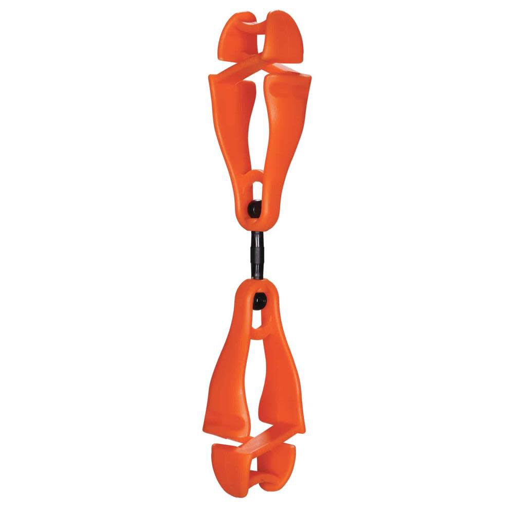 Ergodyne 3420 Swiveling Glove Clip Holder Dual Clips Orange