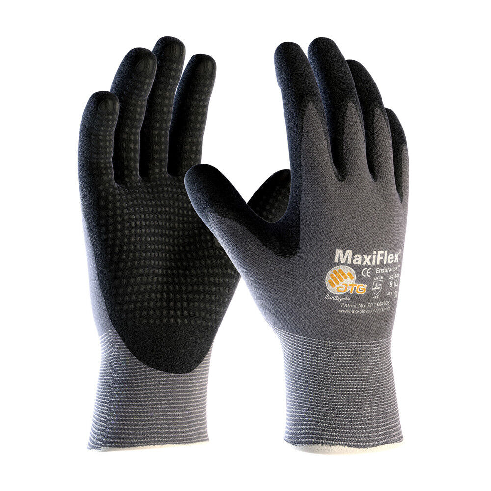 Protective Industrial Products MaxiFlex Endurance Seamless Knit Nylon Glove with Nitrile Coated MicroFoam Grip M 12-Pairs Pack