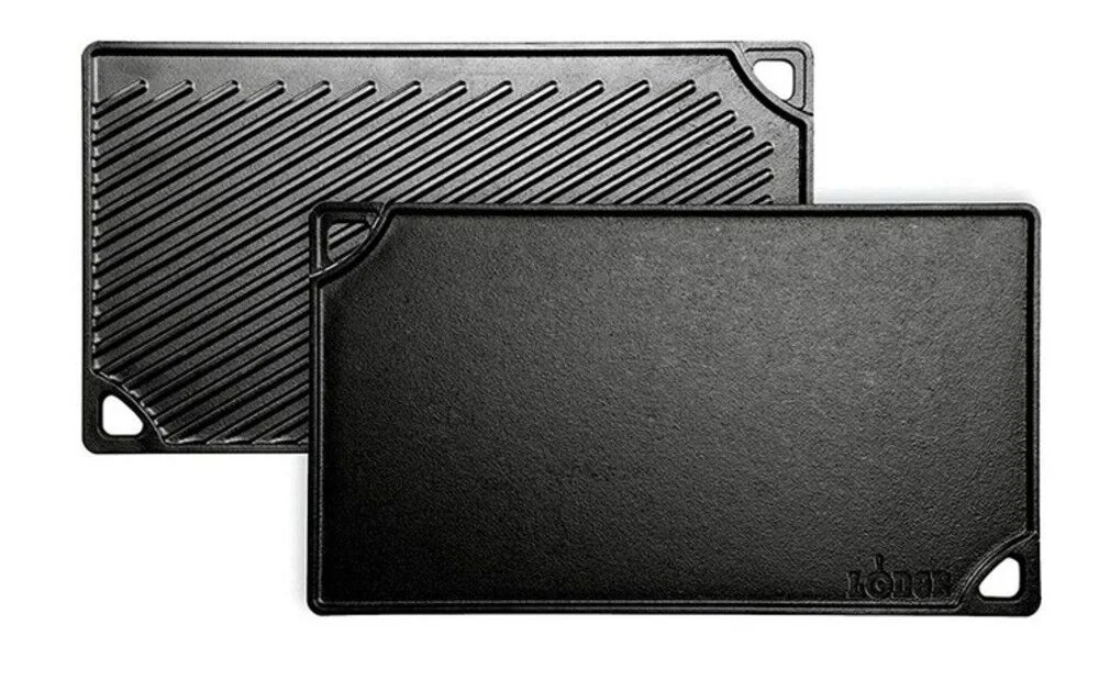 Lodge Cast Iron 16 3/4 x 9 1/2 Inch Black Double Play Reversible Grill/Griddle Pan