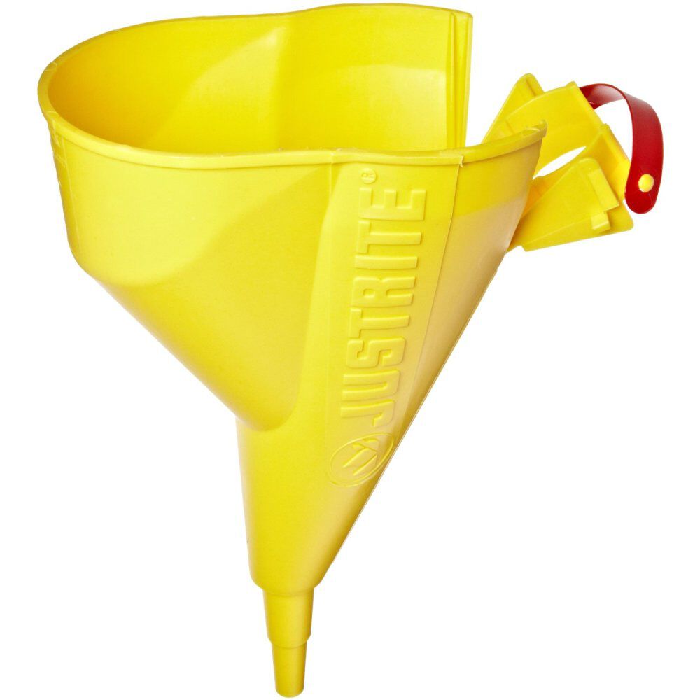 Justrite Yellow Polyethylene Stay-On Funnel