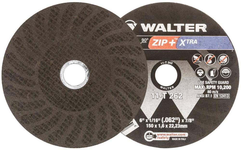 Walter Cut-Off Wheel, 6 x 1/16 x 7/8 Inch ZIP +, Type 1