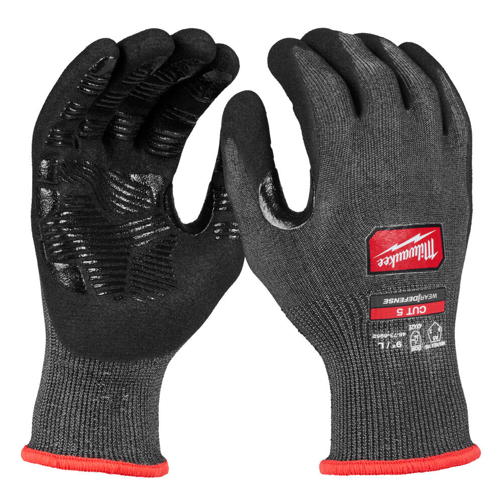 Milwaukee Cut Level 5 High Dexterity Nitrile Dipped Gloves with WEAR-DEFENSE Protection Medium