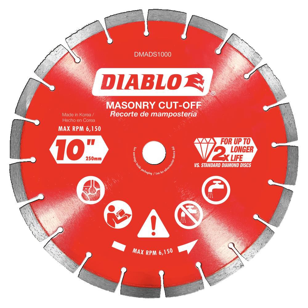 Diablo Tools 10 Inch Segmented Rim Diamond Cut-Off Disc for Masonry