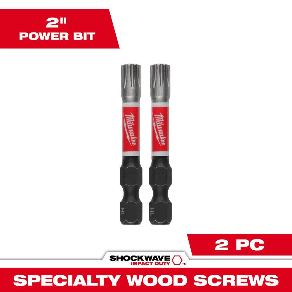 Milwaukee SHOCKWAVE 2 in. HeadLOK Impact Driver Bits (2 Pack)