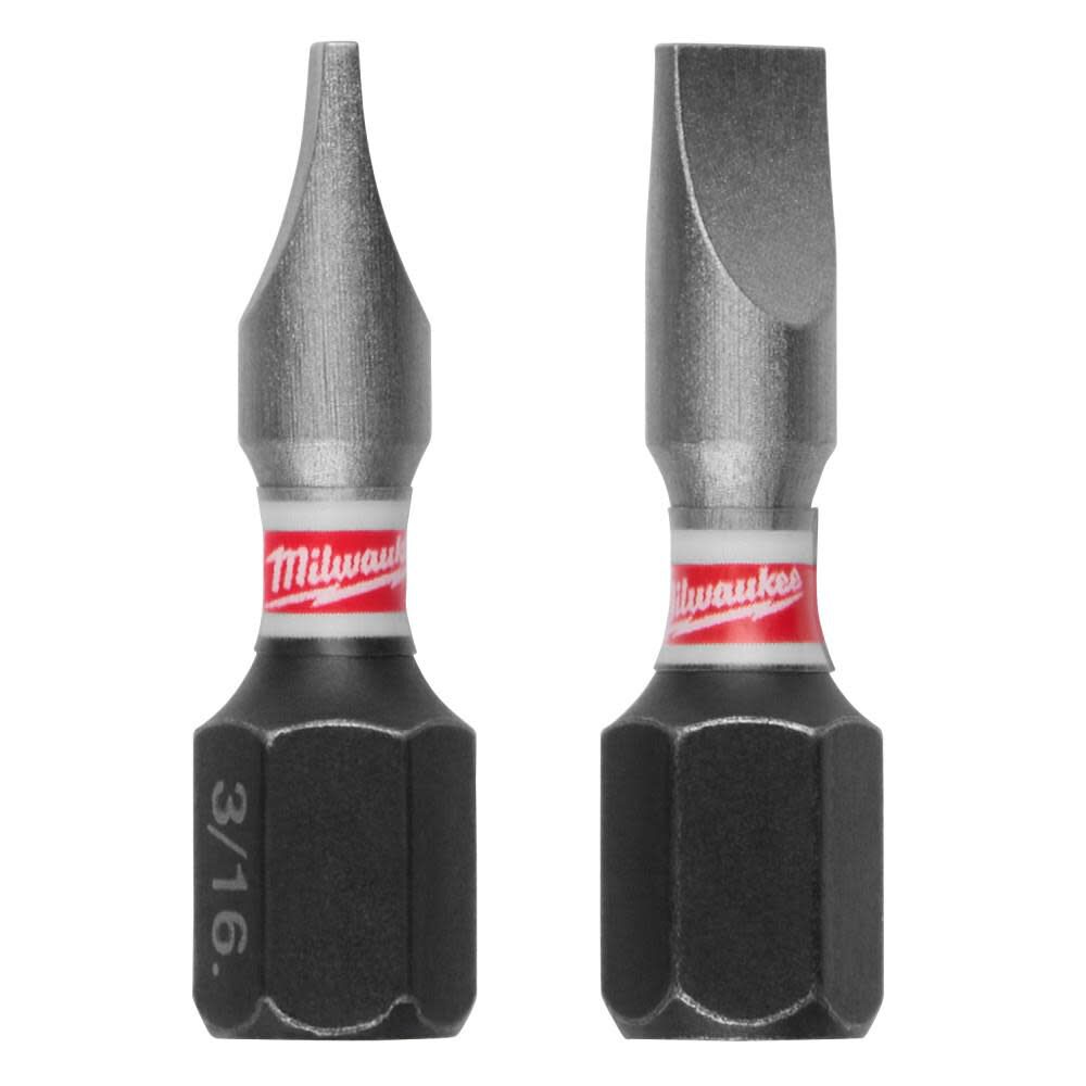 Milwaukee SHOCKWAVE 2-Piece Impact Slotted 3/16 in. Insert Bits