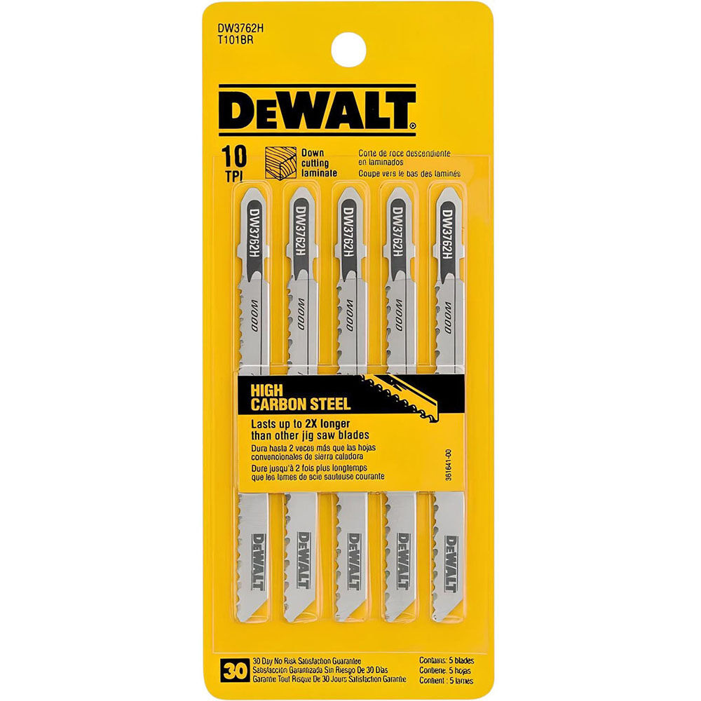 DEWALT 4 In. 10 TPI T-shank Laminate Down Cutting Jig Saw Blade (5 pk.)