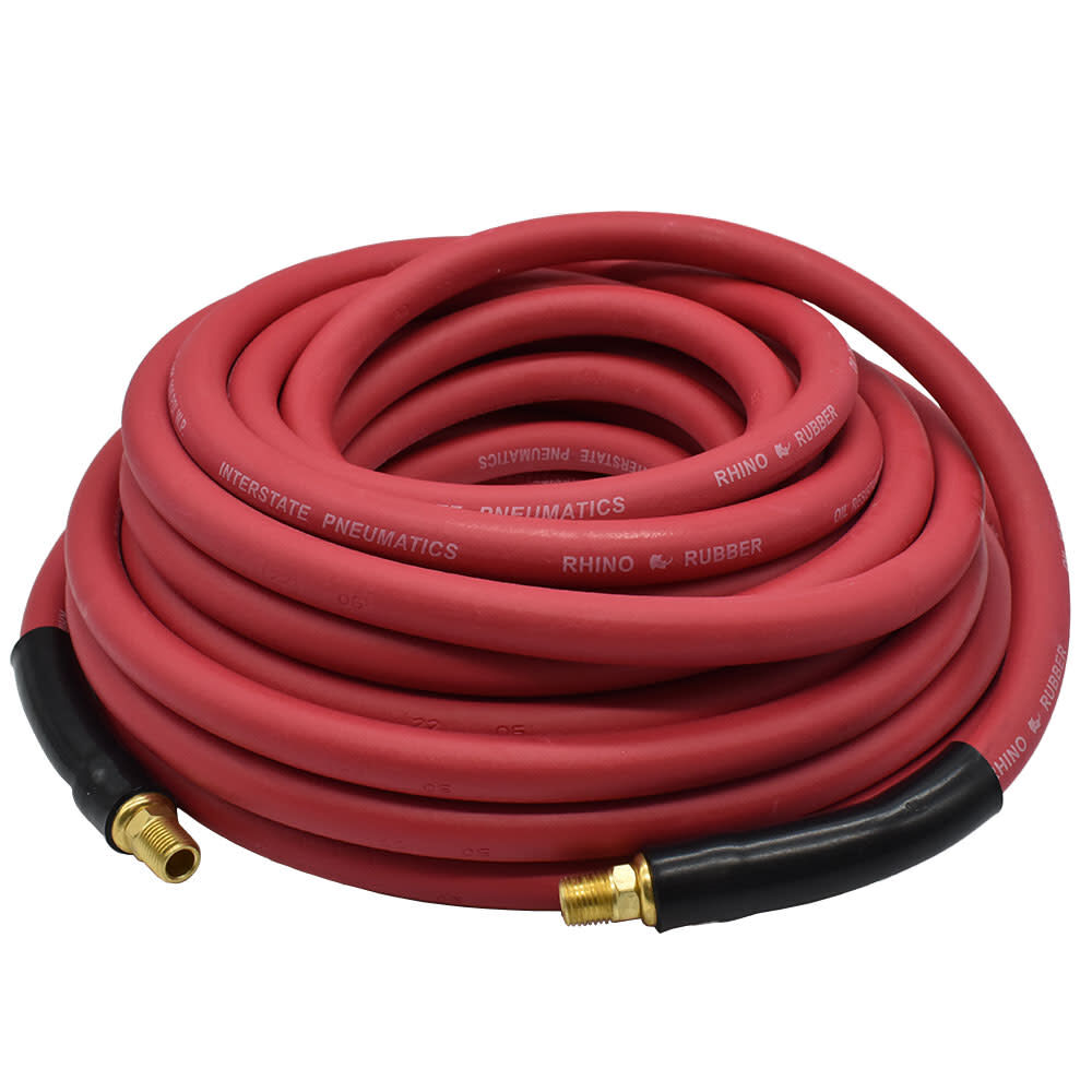Interstate Pneumatics 1/2 Inch X 25′ Pneumatic Rhino Rubber Air Hose Red