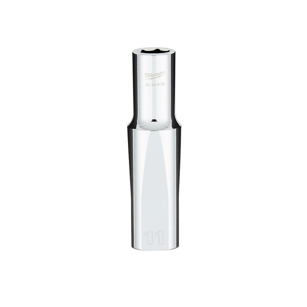 Milwaukee 1/2 in. Drive 11MM Metric 6-Point Deep Socket with FOUR FLAT Sides