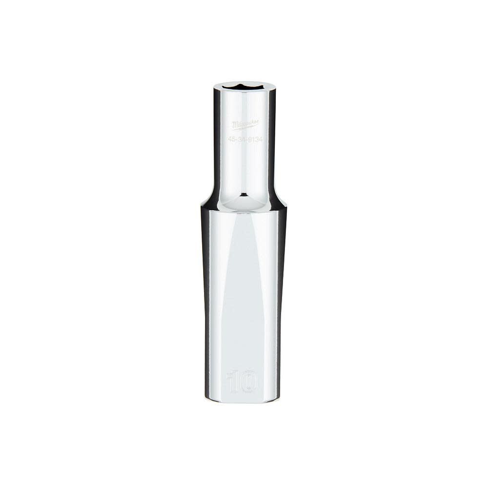 Milwaukee 1/2 in. Drive 10MM Metric 6-Point Deep Socket with FOUR FLAT Sides