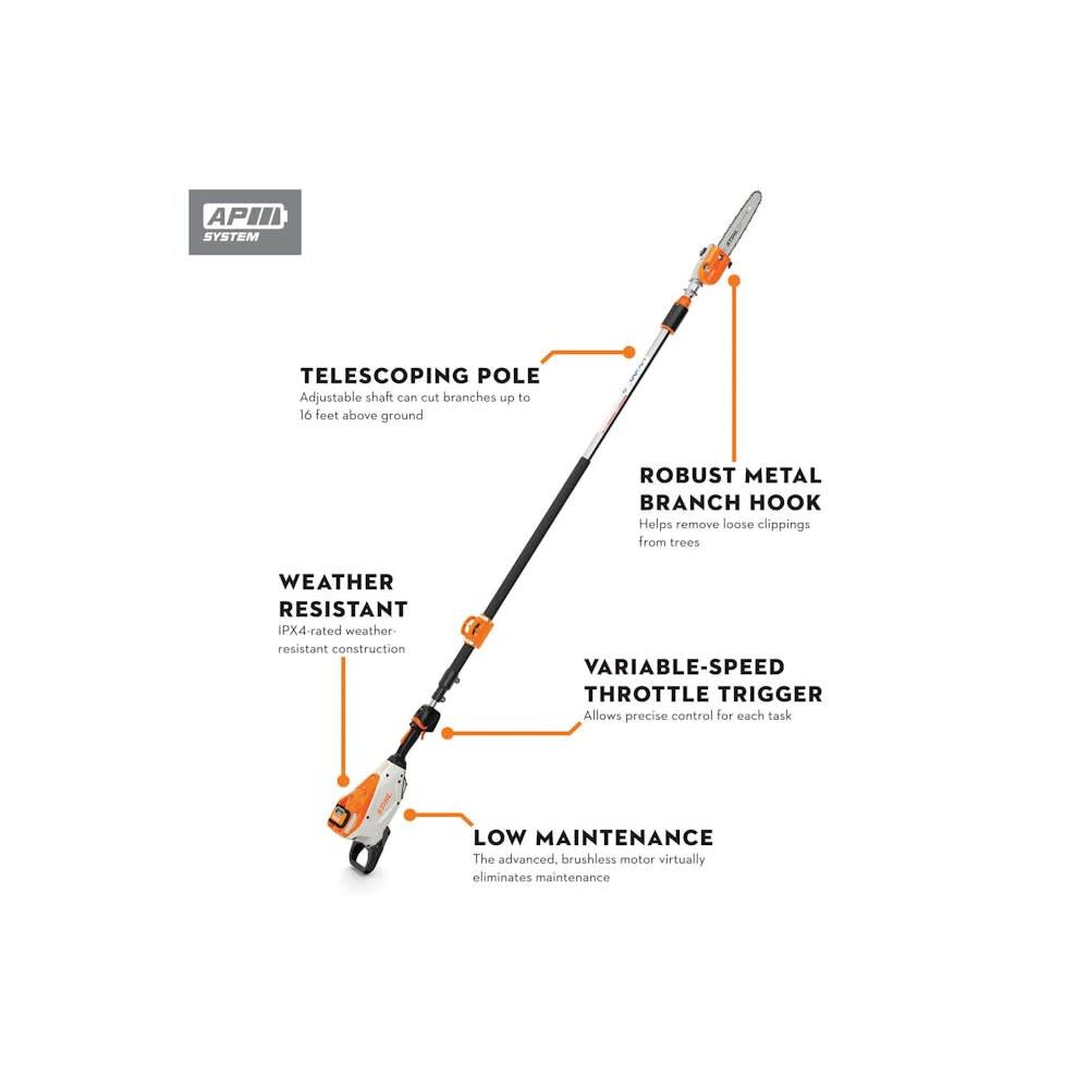 Stihl HTA 135 36V Battery Powered Extended Reach Pole Pruner (Bare Tool)
