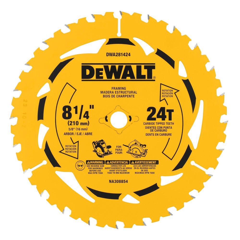 DEWALT 8-1/4 Inch 24T Circular Saw Blade