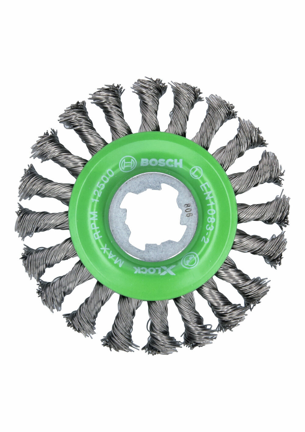 Bosch 4-1/2 Inch Wheel Dia. X-LOCK Arbor Stainless Steel Full Cable Knotted Wire Wheel