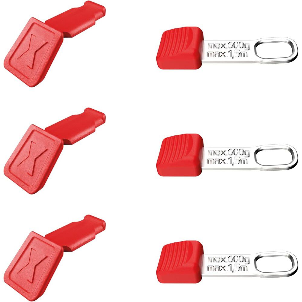 Knipex Red ColorCoded and TetheredTool Clips, 6 Pack