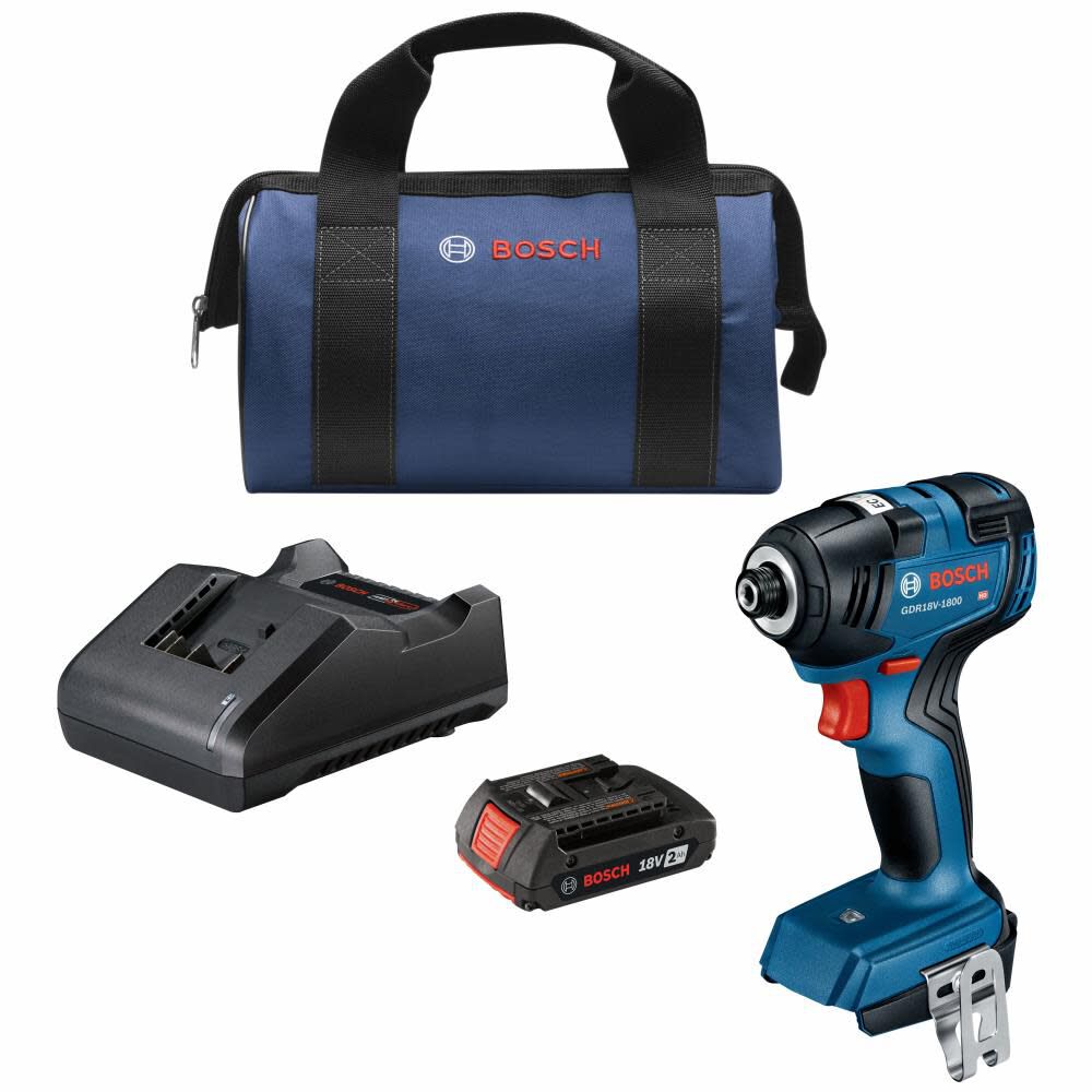 Bosch 18V Brushless 1/4 Inch Hex Impact Driver Kit with 2Ah Standard Power Battery