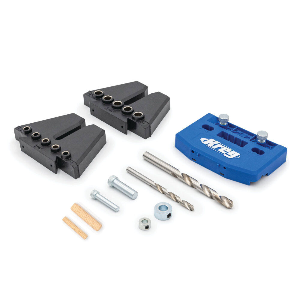 Kreg 1/4 inch and 3/8 inch Dowel Jig Kit with (52) 1/4 inch and (32) 3/8 inch Dowels