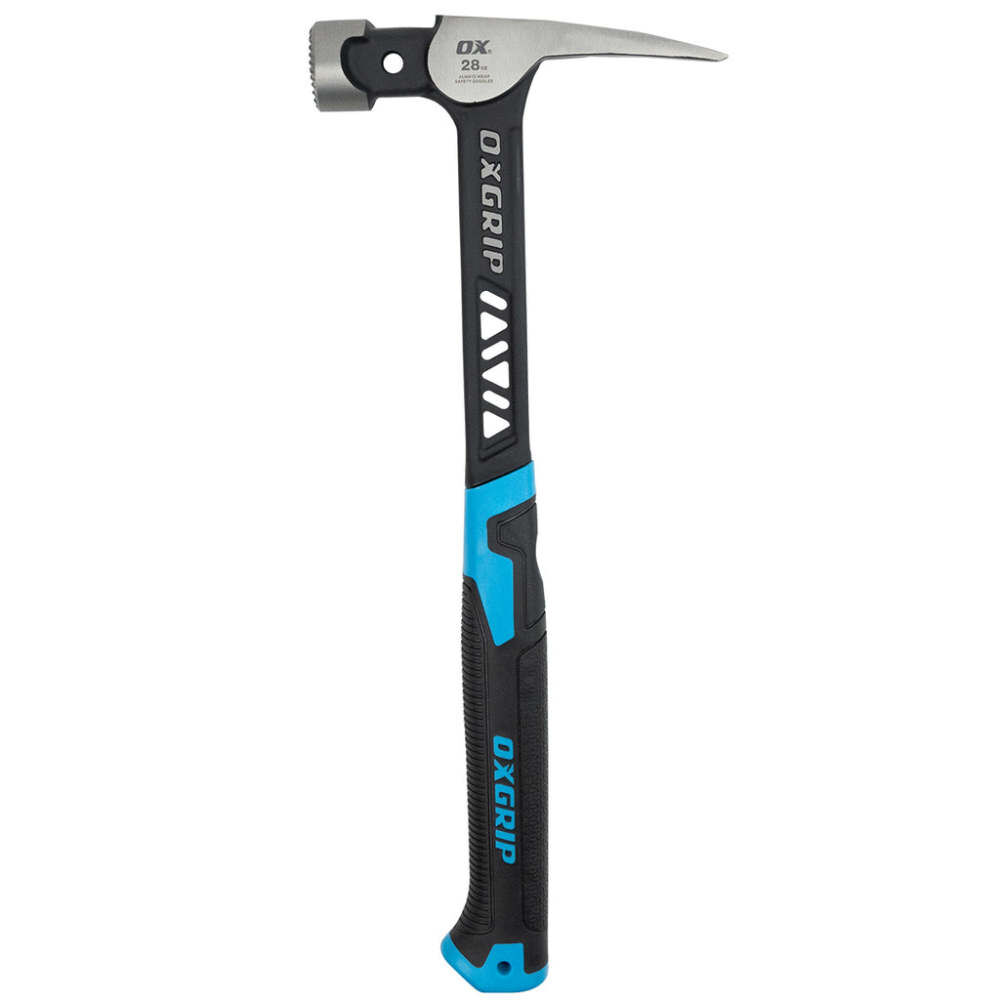 Ox Tools 28 Oz Steel Head Framing Hammer with Ergonomic Non-Slip Grip Handle