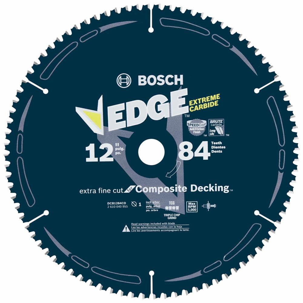 Bosch 12 Inch 84 Tooth Edge Circular Saw Blade for Composite Decking