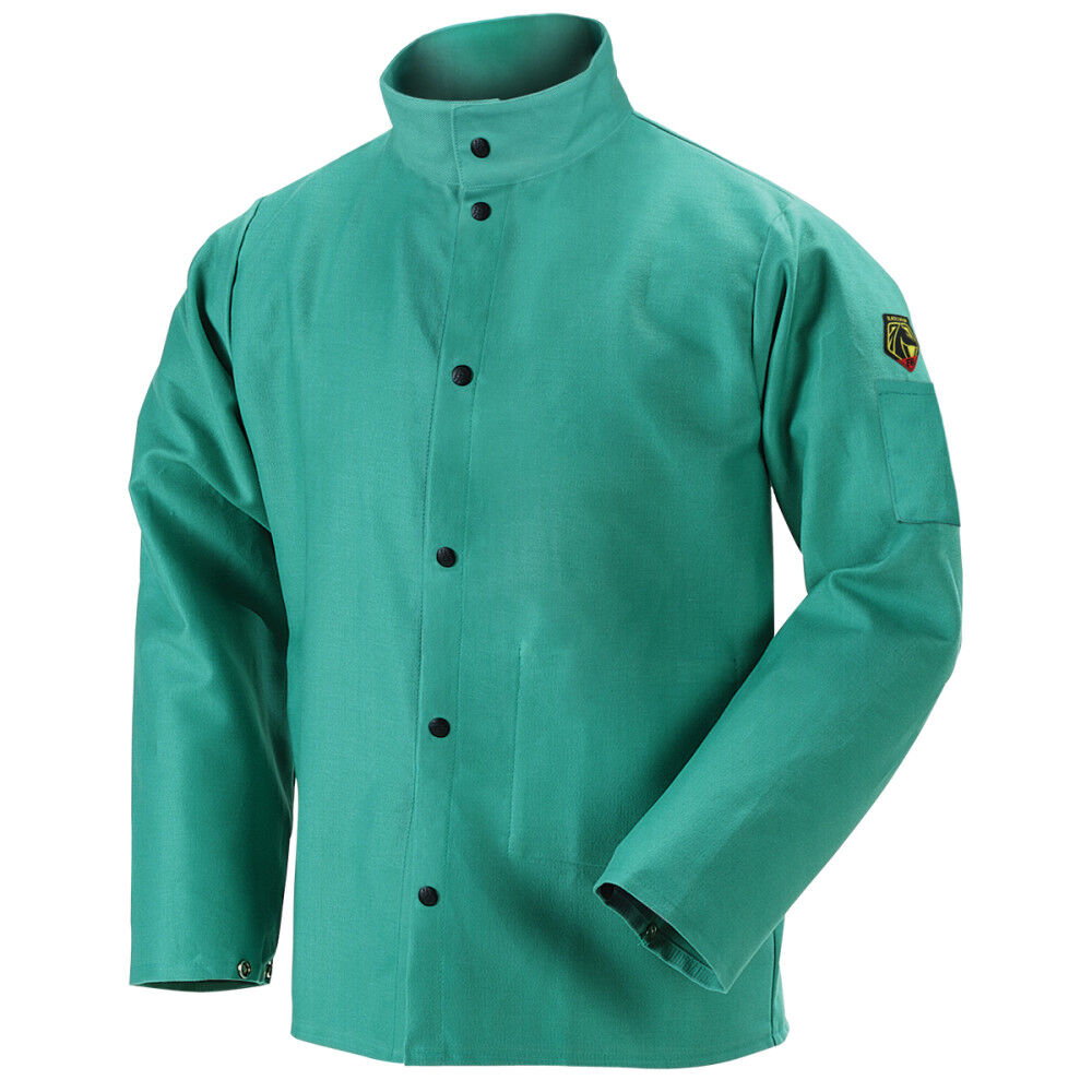 Black Stallion Welding Jacket 9oz Green FR Cotton 4X