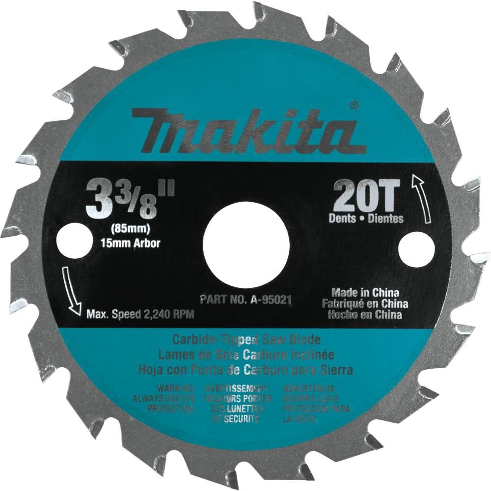 Makita 3-3/8in 20T Carbide-Tipped Circular Saw Blade General Purpose