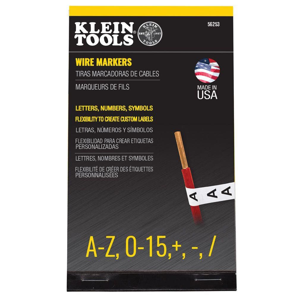 Klein Tools Wire Marker Book A-Z 0-15 + – /