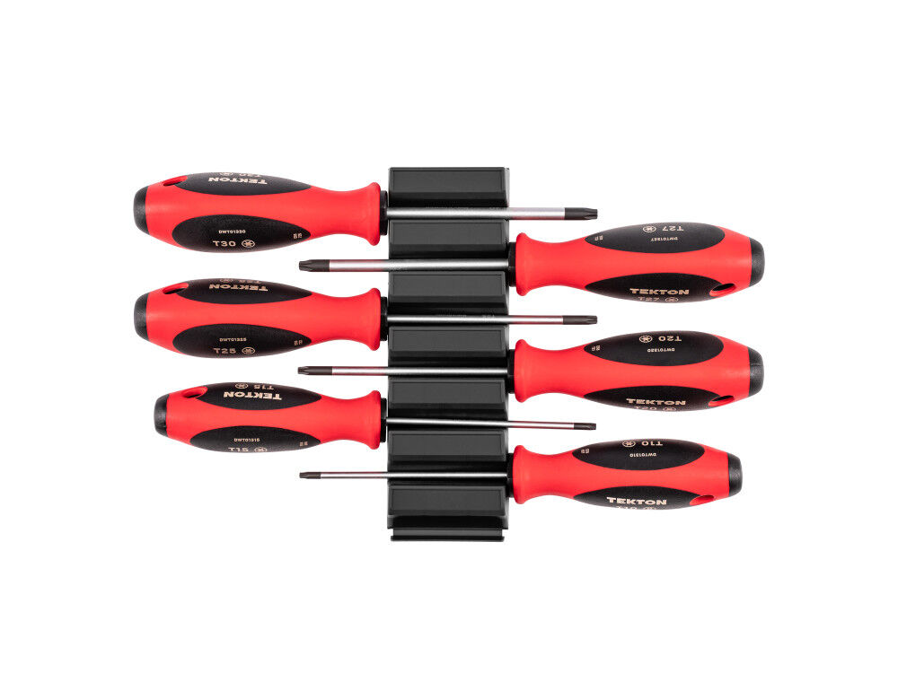 Tekton Torx Screwdriver Set with Organizer – 4 Inch Shanks 6 Piece T10 – T30