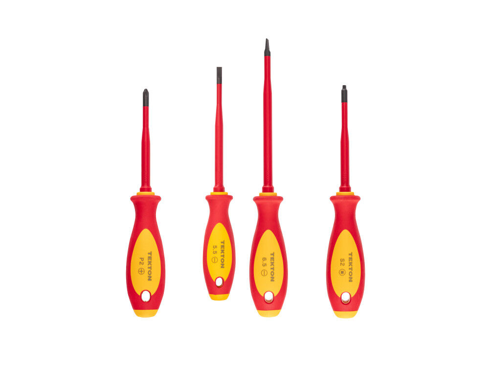 Tekton Insulated Screwdriver Set 4 Piece #2 5.5 – 6.5 mm S2