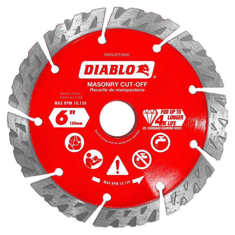 Diablo Tools 6 Inch Segmented Turbo Rim Diamond Cut-Off Blade for Masonry