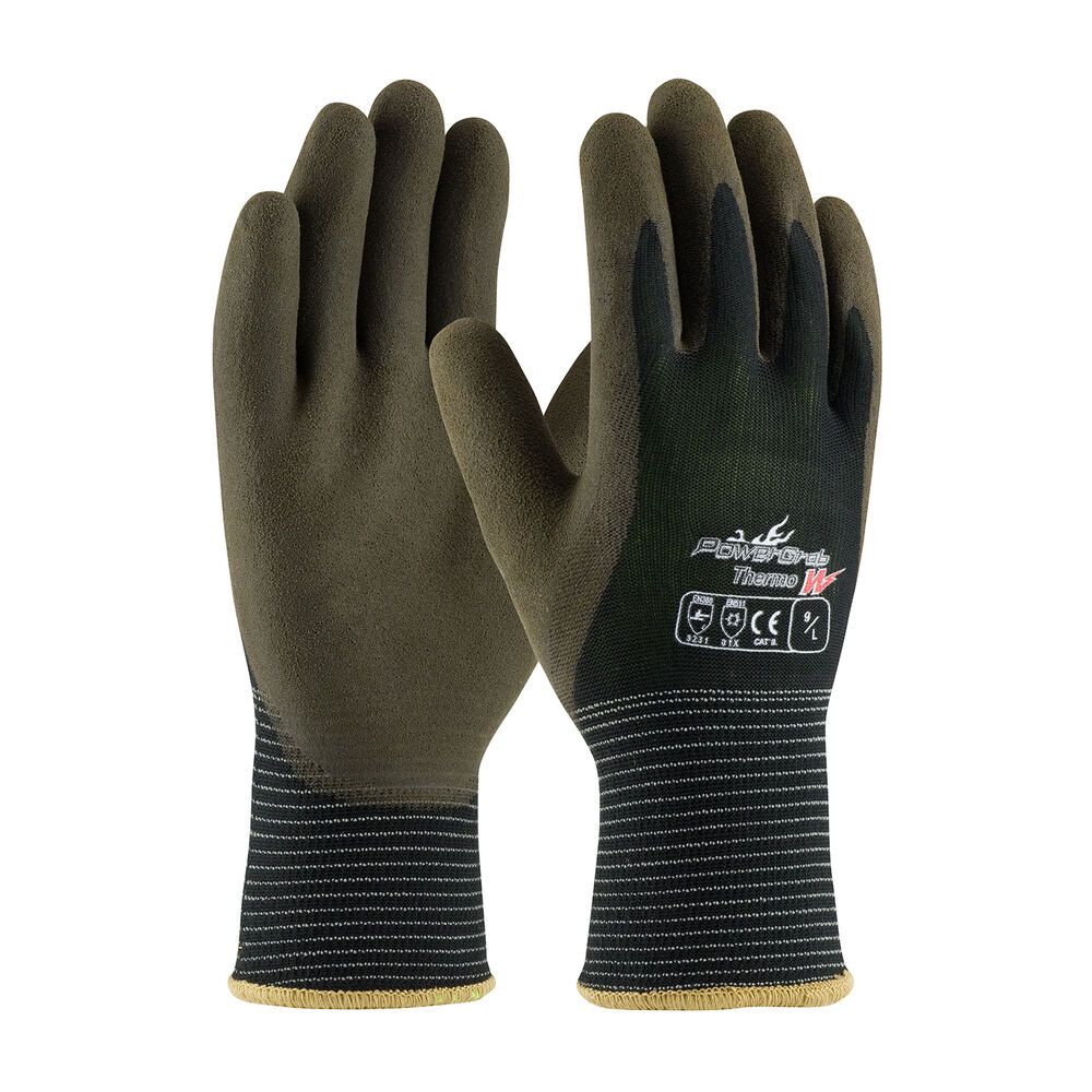 Protective Industrial Products PowerGrab Thermo W 13G Poly Shell 10G Acrylic Liner Latex MS Grip Medium 12 Pairs of Gloves