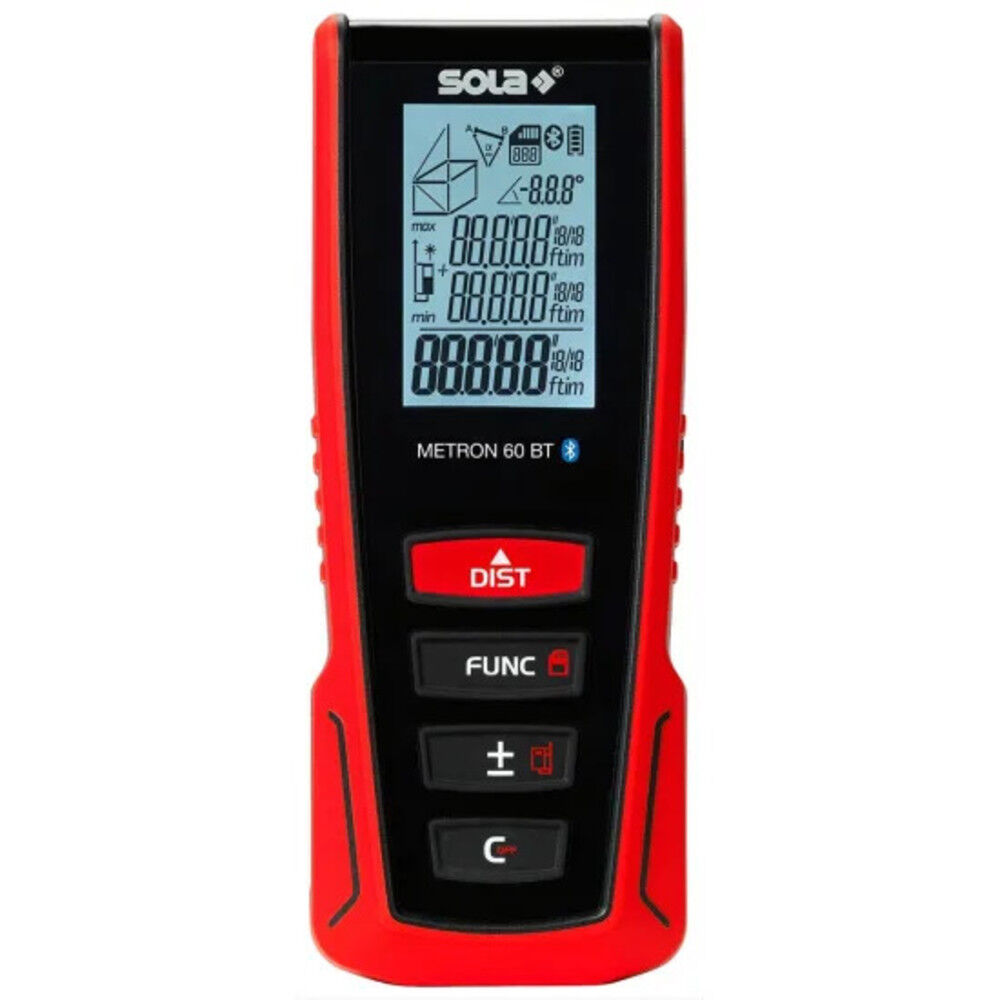 SOLA Metron60,LaserDistance Meterwith BluetoothTechnology, 200Ft.Range