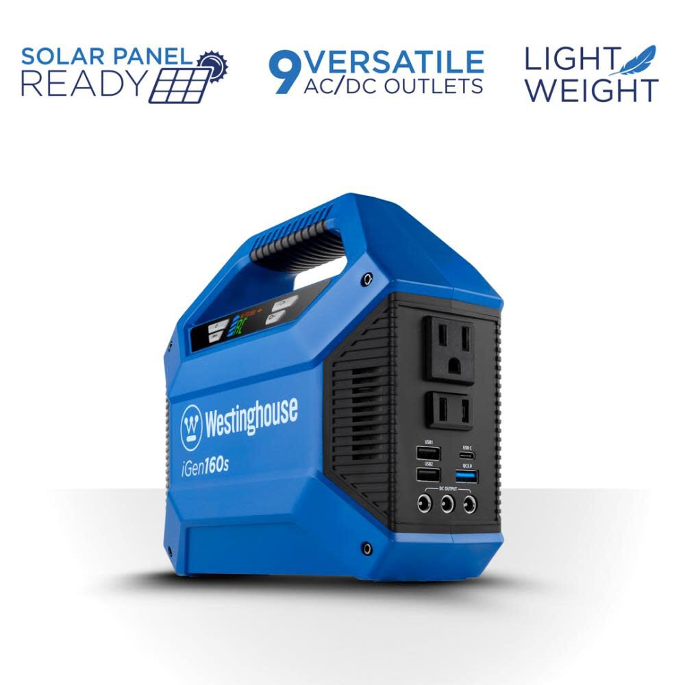 Westinghouse Outdoor Power 150 Watt Lithium-Ion Battery Solar Portable Power Station