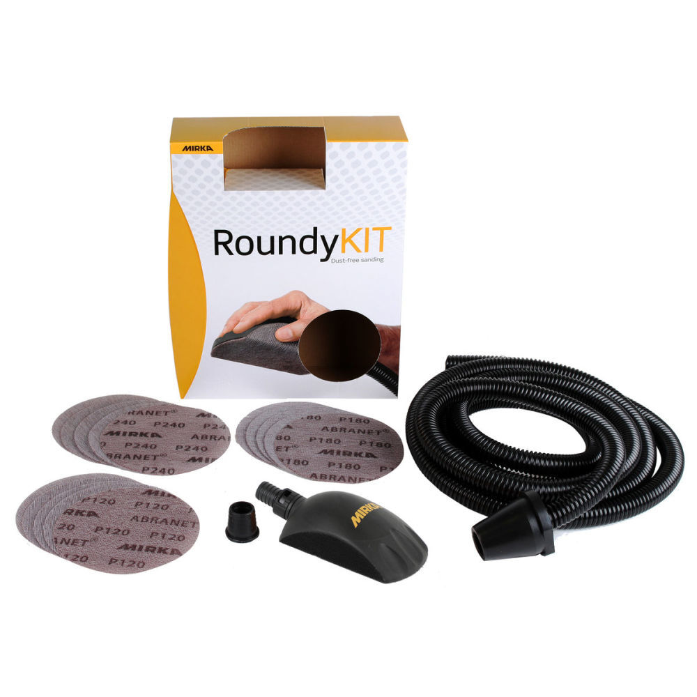 Mirka 6 Inch Diameter Black Dust-Free Roundy Sanding Block Kit