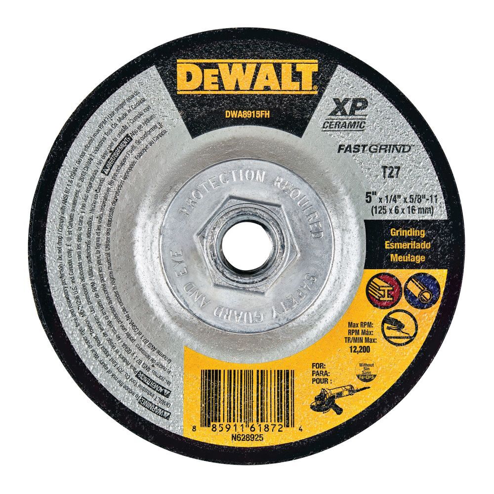 DEWALT XP Ceramic Grinding Wheel 5 X 1/4 X 5/8-11