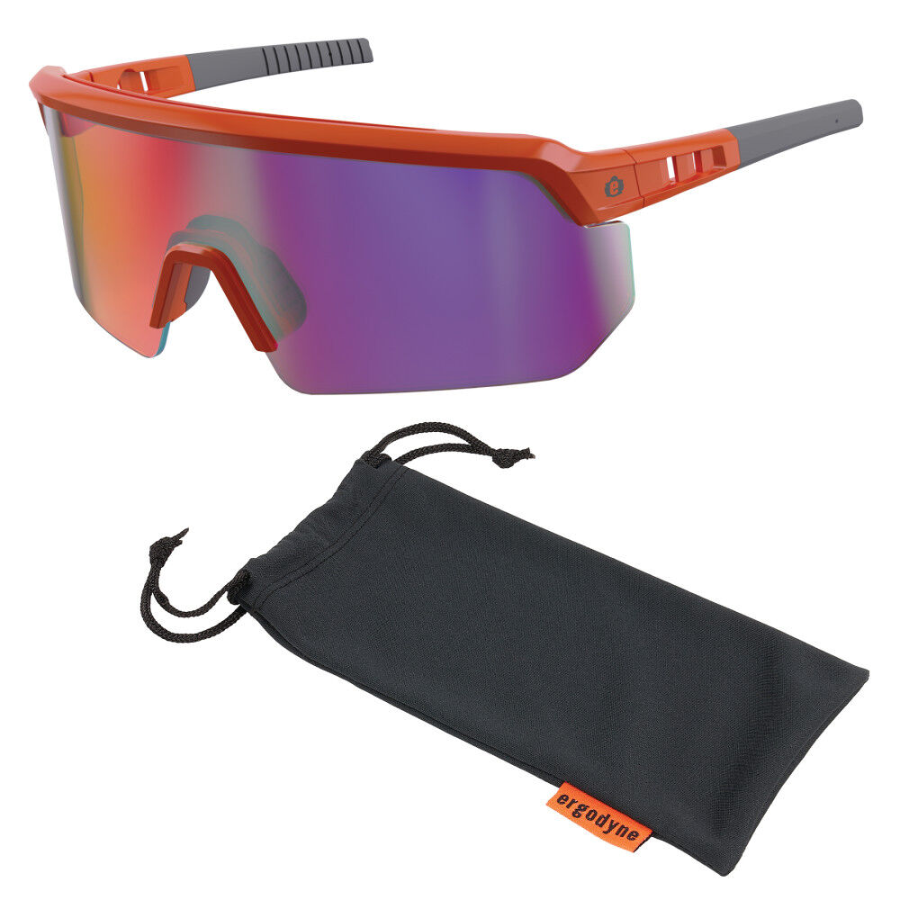 Ergodyne Skullerz AEGIR Safety Glasses, Mirror Lens, Anti-Fog