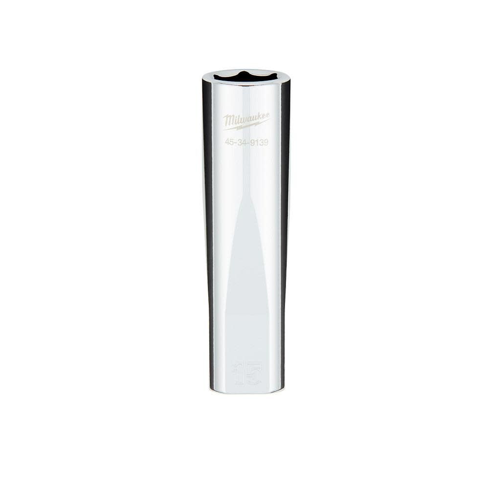 Milwaukee 1/2 in. Drive 15MM Metric 6-Point Deep Socket with FOUR FLAT Sides