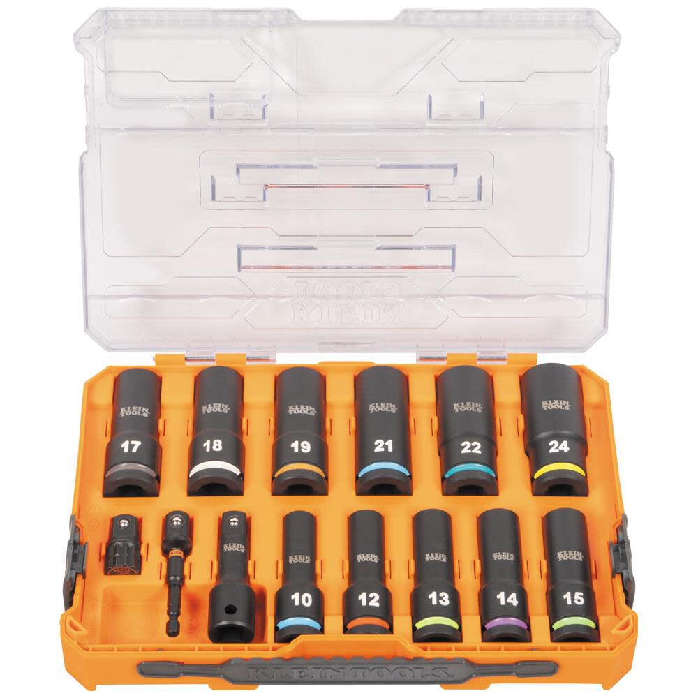 Klein Tools Deep Impact MM Socket Set, 14 Pc