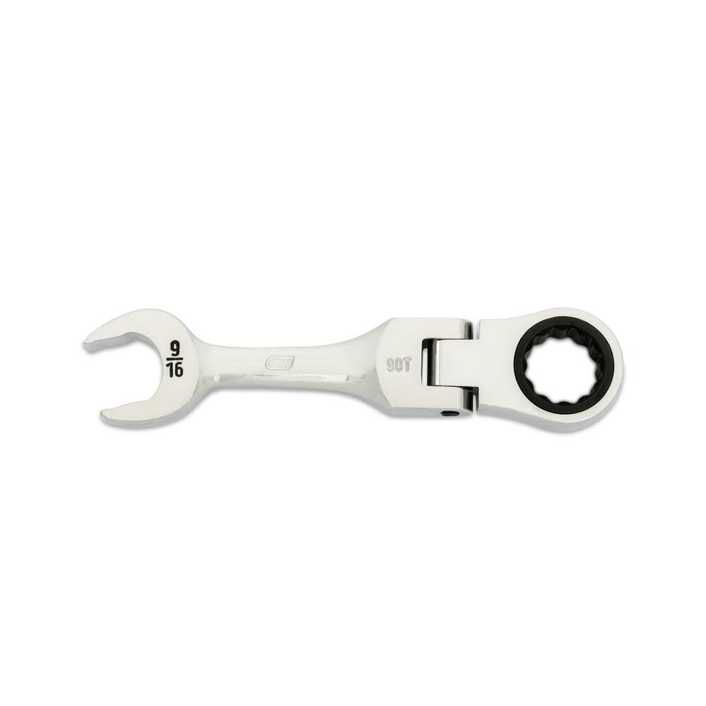 GEARWRENCH 9/16 Inch 90-Tooth 12 Point Stubby Flex Combination Ratcheting Wrench